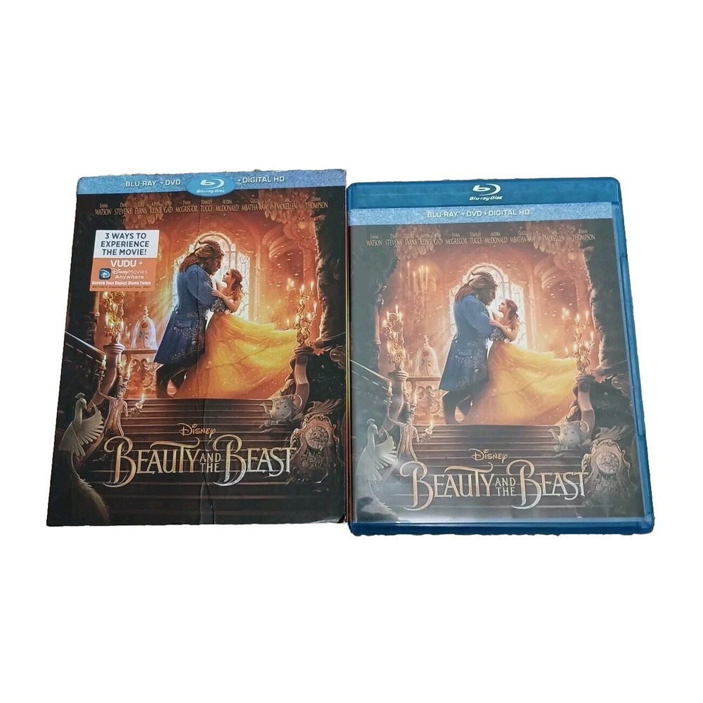 Disney Beauty and the Beast Blu-ray DVD 2017 Live Action Emma Watson Slipcover